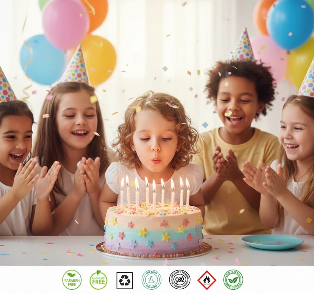 6'lı %100 Doğal Çocuklar İçin Pasta Mumu