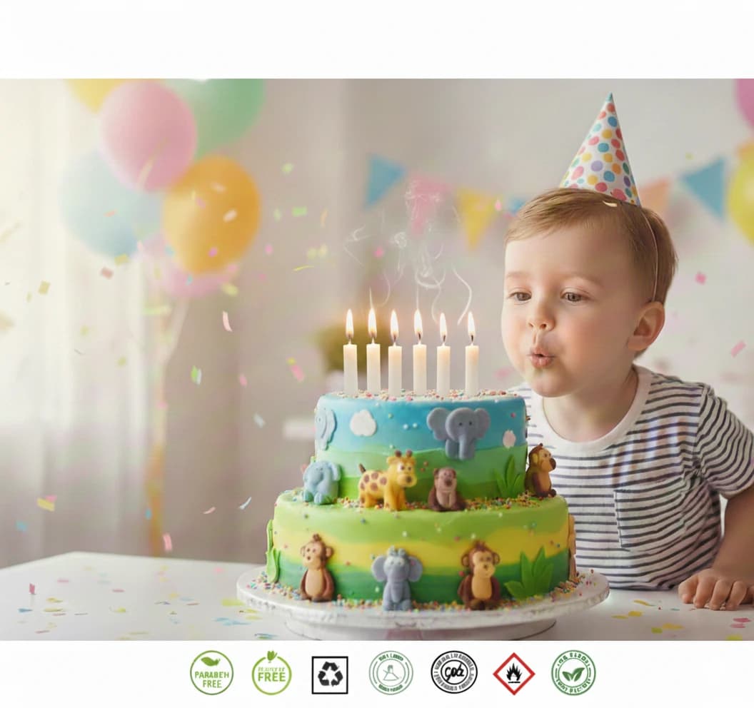 4'lü %100 Doğal Çocuklar İçin Pasta Mumu