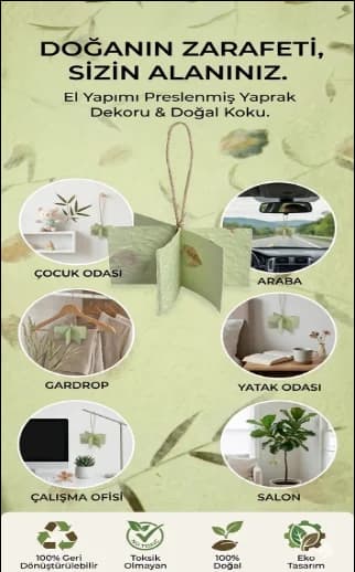 Geri Dönüştürülmüş Doğal Kokulu Kağıt Sitronella Yeşil Çiçek Desen