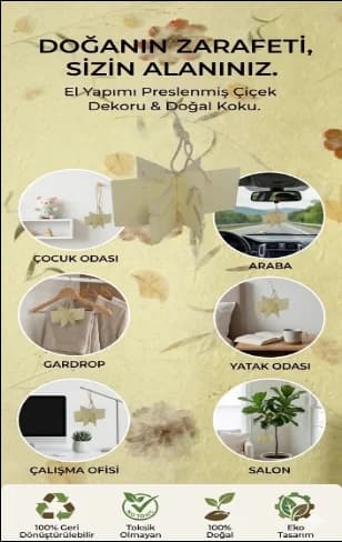 Geri Dönüştürülmüş Doğal Kokulu Kağıt Lavanta Sarı Çiçek Desen