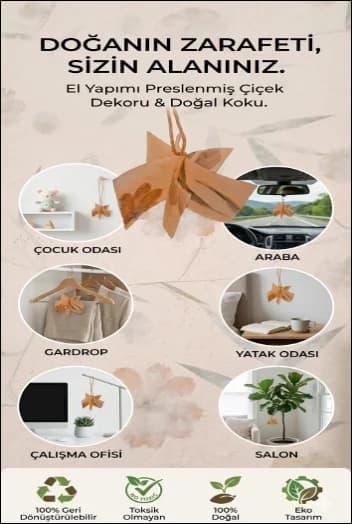 Geri Dönüştürülmüş Doğal Kokulu Kağıt Nioli Turuncu Çiçek Desen